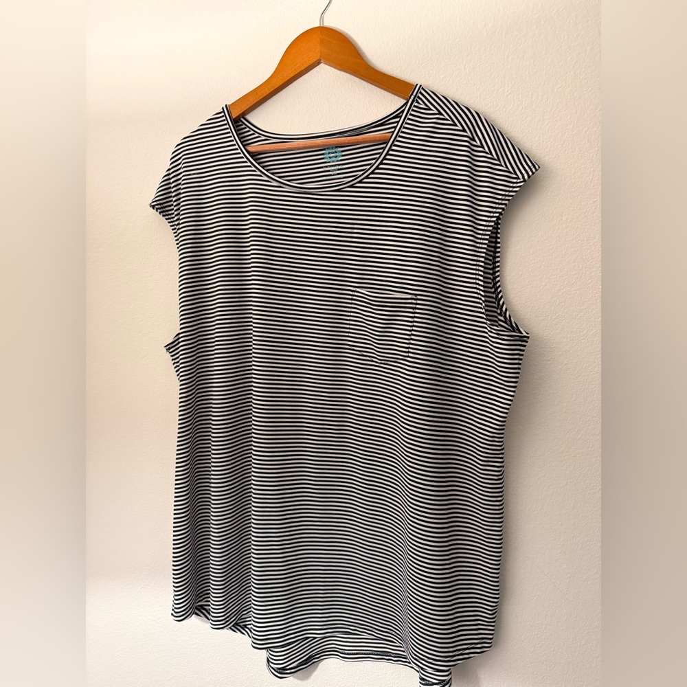 Classic Black and White Striped Women's Muscle Tee